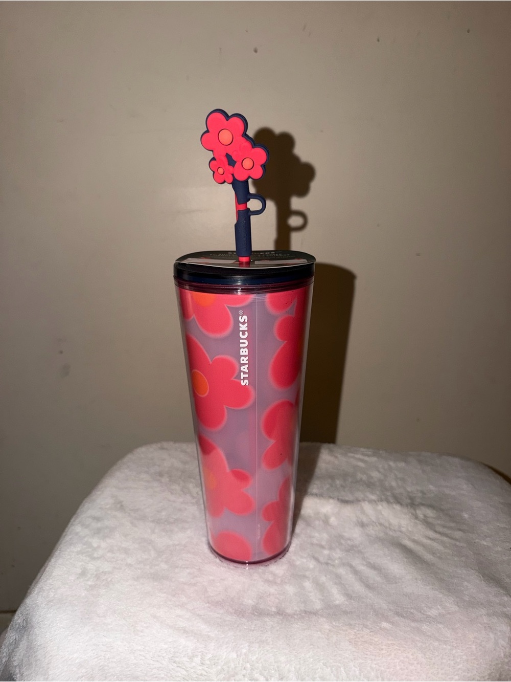 Starbucks 2022 Holiday Floral Flower Straw Topper Venti Cold Cup 24 oz